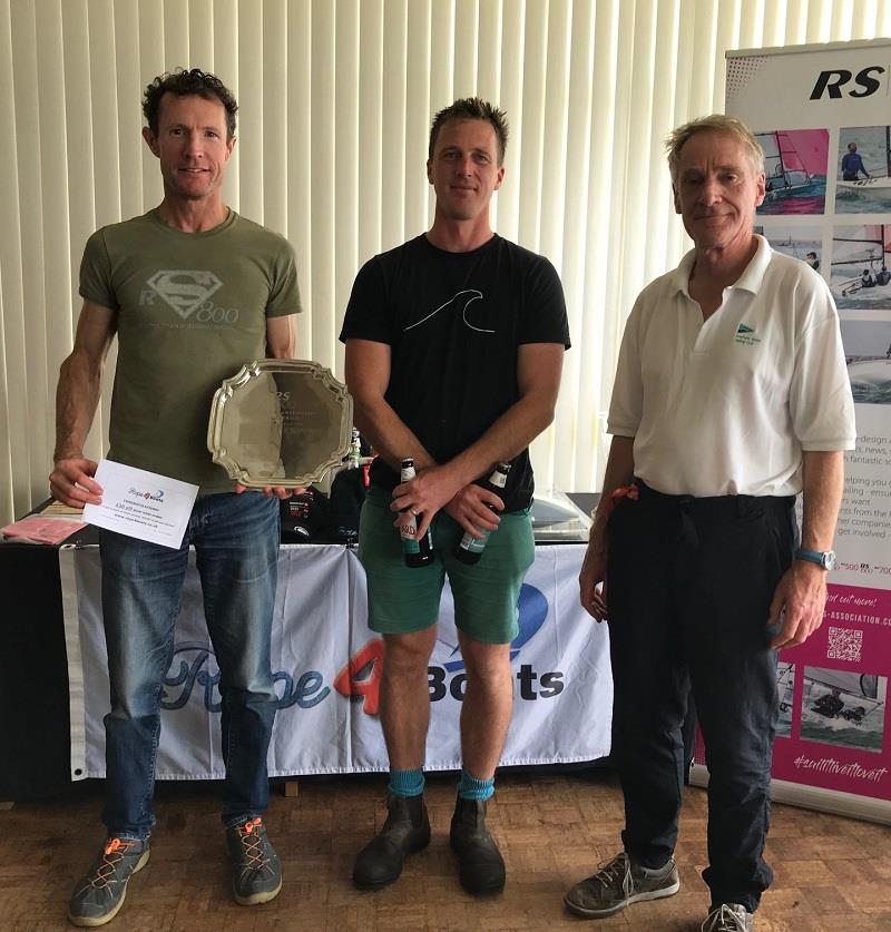Champions Luke McEwen and Hugh Shone with PRO John Aston by Anna Prescott photo copyright Paul Sanwell / OPP taken at Grafham Water Sailing Club and featuring the RS800 class