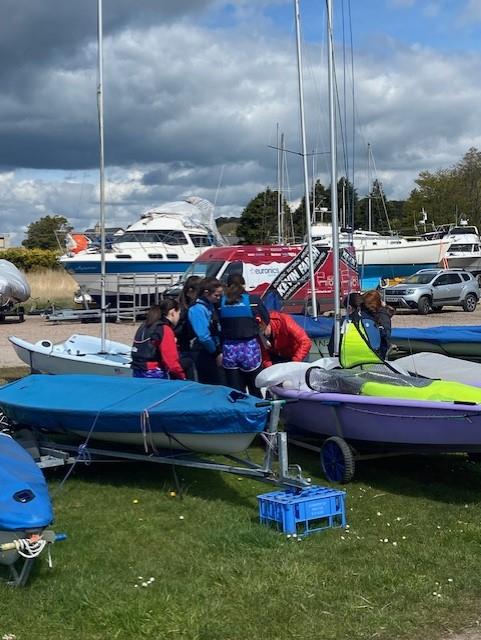 Cadet coaching and racing at Solway photo copyright Emma McRobert taken at Solway Yacht Club and featuring the RS Feva class