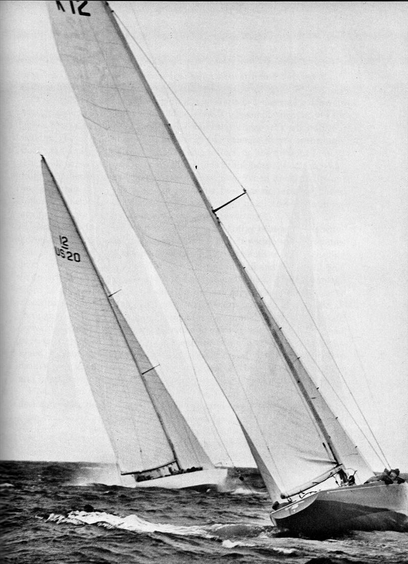 Constellation (USA) ahead of Sovereign (GBR) - 1964 America's Cup  photo copyright Rosenfeld taken at Royal Yacht Squadron and featuring the 12m class