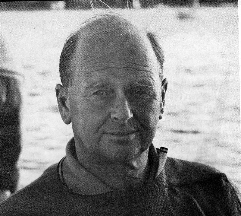 Sir Peter Scott, helmsman of Sovereign (GBR) - 1964 America's Cup  photo copyright Rosenfeld taken at Royal Yacht Squadron and featuring the 12m class