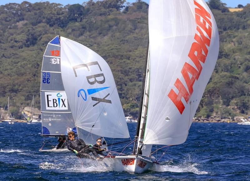 . Current Leader 13ft Skiff State Championships and winner Heat 5 Long Pointscore, Harken - Heidi Bate and Orlando Sadlik - photo © SailMedia