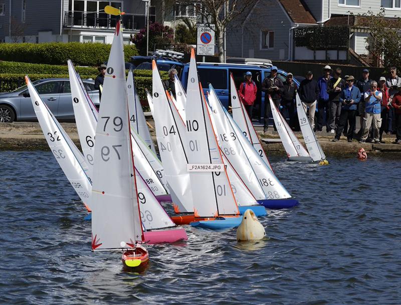 IOM Nationals at Poole: Crowds at the start on day 1 photo copyright Malcolm Appleton taken at Poole Radio Yacht Club and featuring the One Metre class