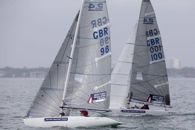 Megan Pascoe and Helena Lucas at ISAF Sailing World Cup Miami photo copyright Richard Langdon / British Sailing Team taken at Coconut Grove Sailing Club and featuring the 2.4m class