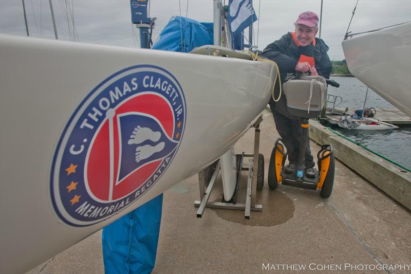 Nick Bryan-Brown preparing to launch at the Clagett Regatta photo copyright Matthew Cohen / Clagett Regatta taken at Sail Newport and featuring the 2.4m class