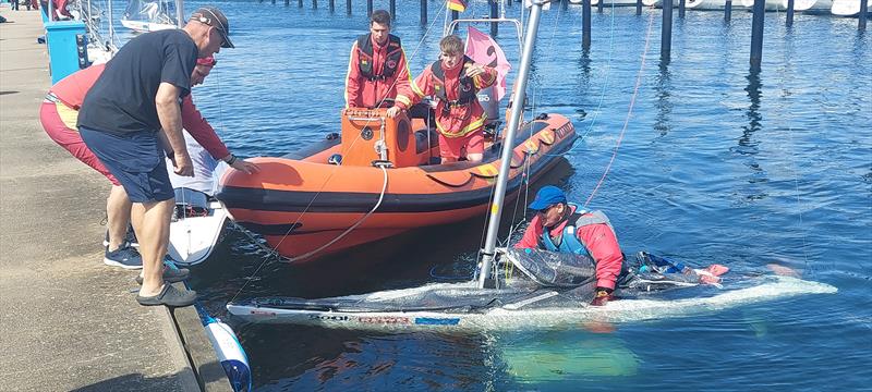 Manfred Kieckbusch had never experienced that himself. His 2.4mR became a submarine and had to be towed into the harbour by the DLRG photo copyright Andreas Kling taken at Kieler Yacht Club and featuring the 2.4m class