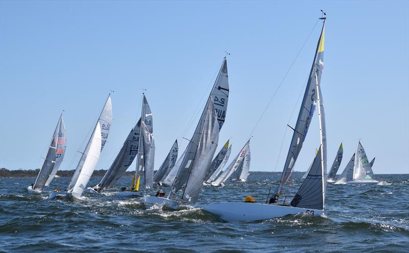 Perfect racing conditions on Gippsland Lakes for the 2.4mR Australian Championship on day 2 - - 2025 2.4mR Australian Championship Paynesville photo copyright John Dingley, GLYC taken at Gippsland Lakes Yacht Club and featuring the 2.4m class