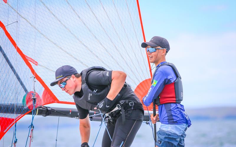 29er - Day 3 - Oceanbridge Sail Auckland 2025 - March 2, 2025 photo copyright Jacob Fewtrell Media taken at Torbay Sailing Club and featuring the 29er class