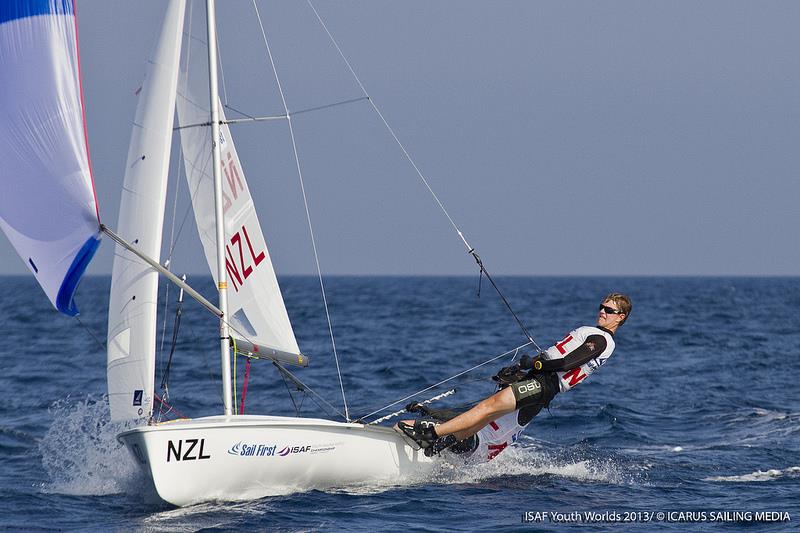 Sam Barnett  and Zak Merton on day two of the Sail First ISAF Youth Worlds photo copyright Icarus / ISAF Youth Worlds taken at  and featuring the 420 class