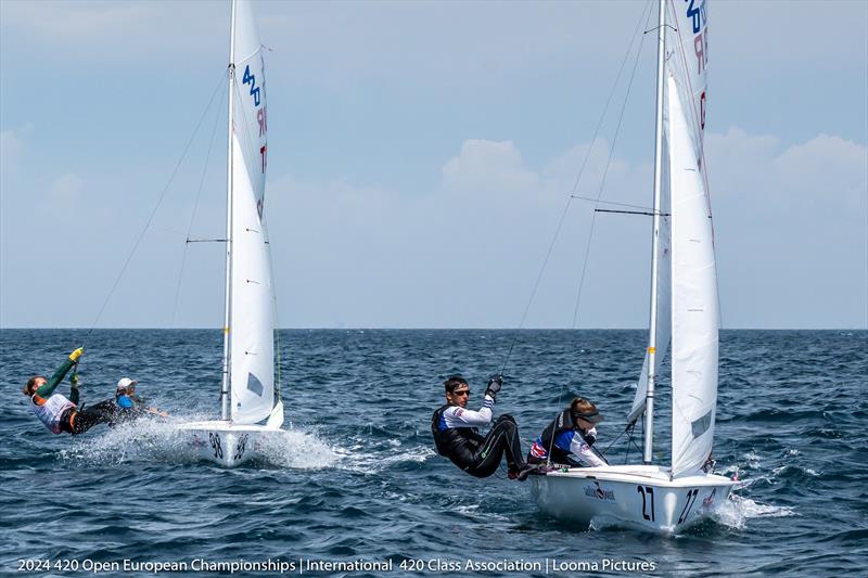 Roseanna Joyce and Chris Hampshire - 420 European Championships in Slovenia photo copyright Guy Briche / Looma Pictures taken at Jadralni Klub Pirat and featuring the 420 class