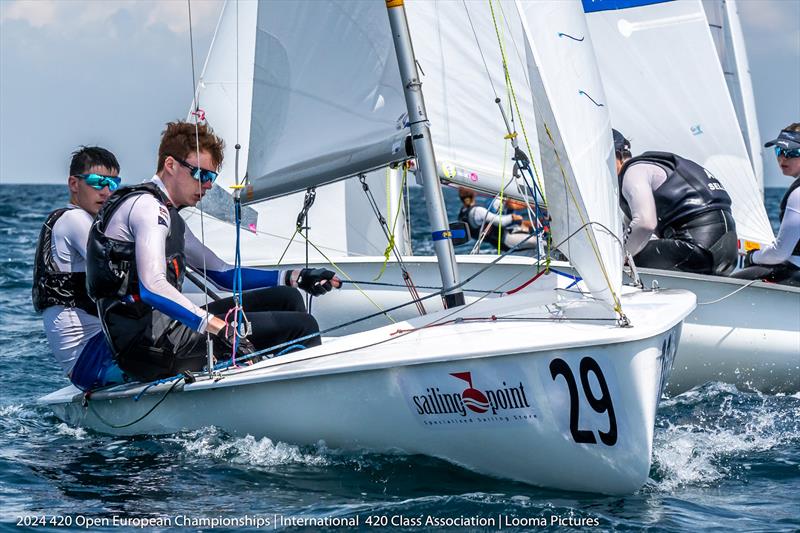 Fin Waterhouse and James Alexander - 420 European Championships in Slovenia photo copyright Guy Briche / Looma Pictures taken at Jadralni Klub Pirat and featuring the 420 class