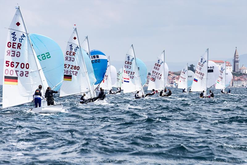 420 European Championships in Slovenia photo copyright Litavsky taken at Jadralni Klub Pirat and featuring the 420 class