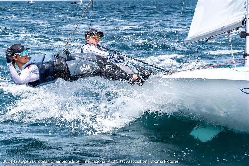 Sabine Potter and Merle Nieuwland - 420 European Championships in Slovenia - photo © Guy Briche / Looma Pictures