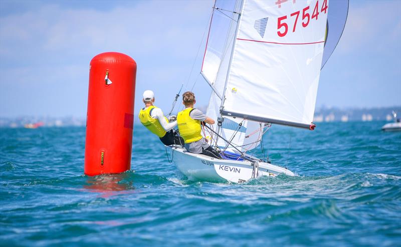 Cam Brown and Oli Stone (57544) - 420 - Day 3 - Oceanbridge Sail Auckland 2025 - March 2, 2025 photo copyright Jacob Fewtrell Media taken at Torbay Sailing Club and featuring the 420 class