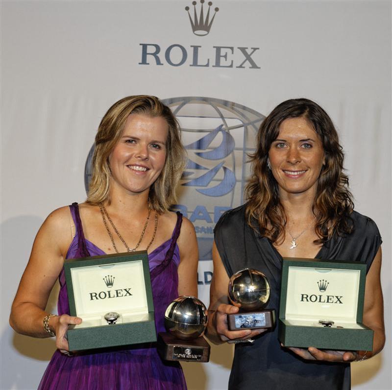 Polly Powrie and Jo Aleh (NZL), female winners of the 2013 ISAF Rolex World Sailor of the Year Awards - photo © Kurt Arrigo / Rolex