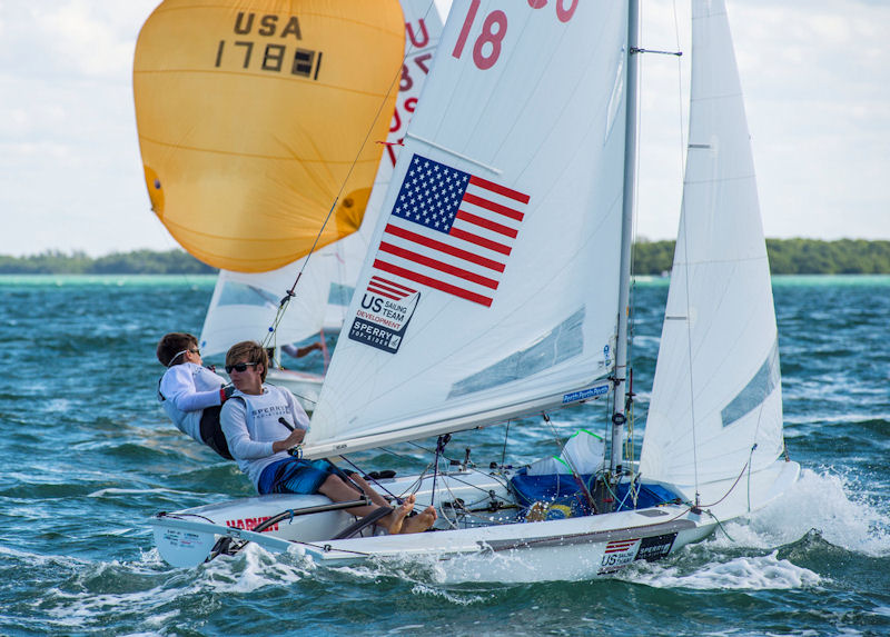 Wade Waddell and Henry Fernberger at ISAF Sailing World Cup Miami photo copyright US Sailing taken at  and featuring the 470 class