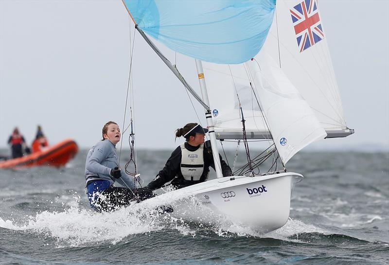 Gold for Sophie Weguelin & Eilidh McIntyre at Kieler Woche photo copyright okpress / Kieler Woch taken at  and featuring the 470 class