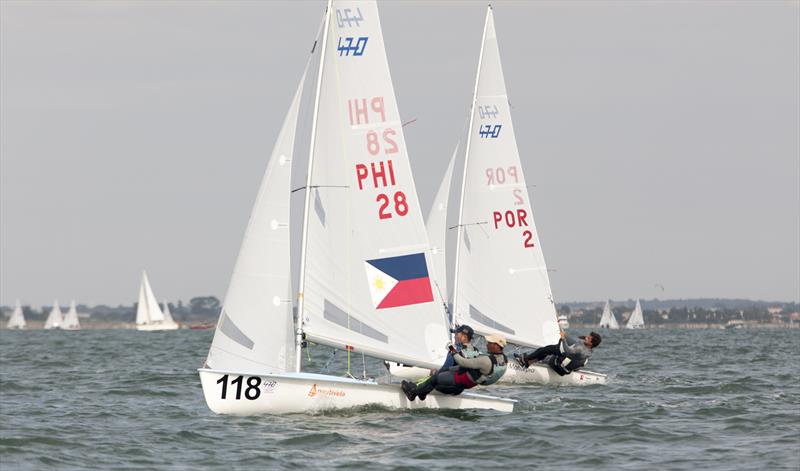 Ridgely Balladares/Rommel Chavez (PHI) on day 2 of the 470 World Championships photo copyright Christophe Breschi / www.breschi-photo-video.com taken at  and featuring the 470 class