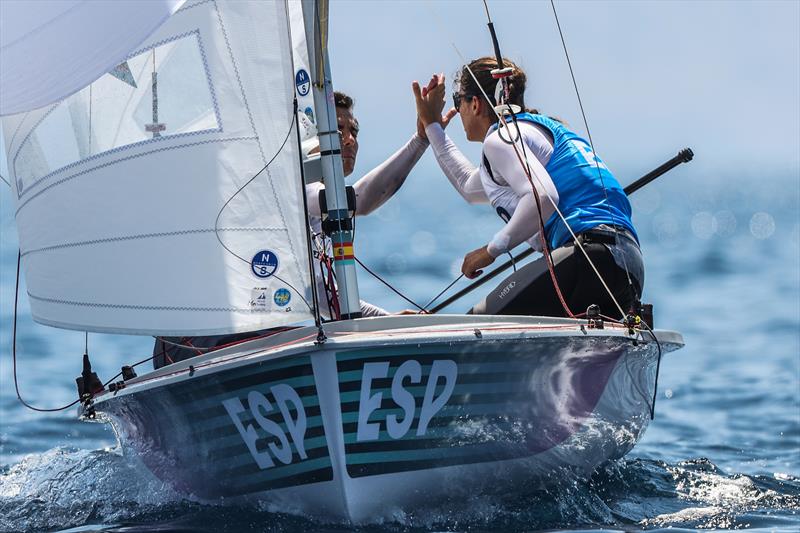 Jordi Xammar & Hernandez Nora Brugman Cabot (ESP) in the Mixed Dinghy at Paris2024 on August 6, 2024 in Marseille, France - photo © World Sailing / Lloyd Images