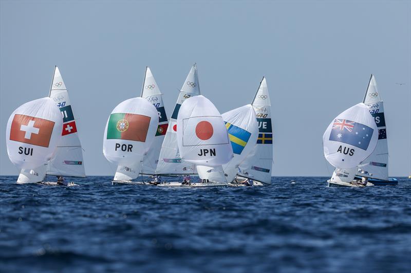 Mixed Dinghy Medal Race at Paris2024 on August 8, 2024 in Marseille, France photo copyright World Sailing / Lloyd Images taken at  and featuring the 470 class