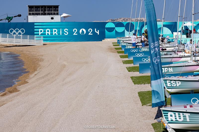 470 - Pit Lane - Paris 2024 Olympic Sailing Competition photo copyright Robert Deaves taken at  and featuring the 470 class