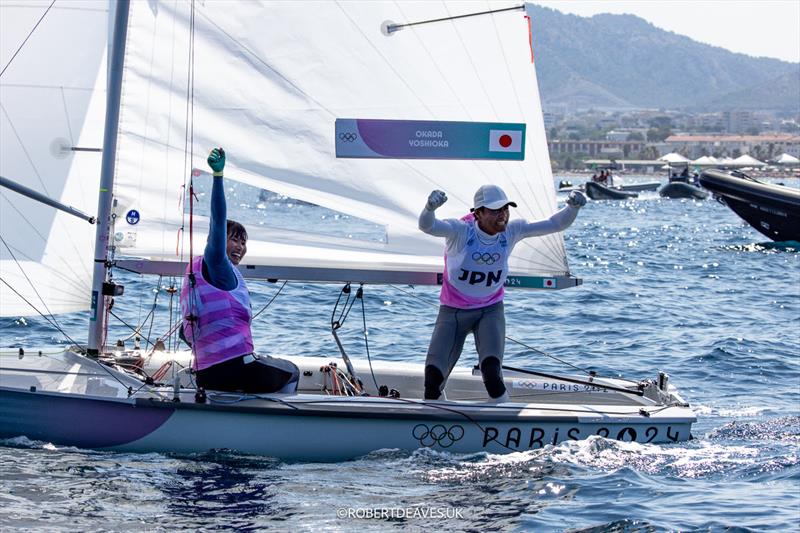 JPN - 470 Silver - Paris 2024 Olympic Sailing Competition photo copyright Robert Deaves taken at  and featuring the 470 class