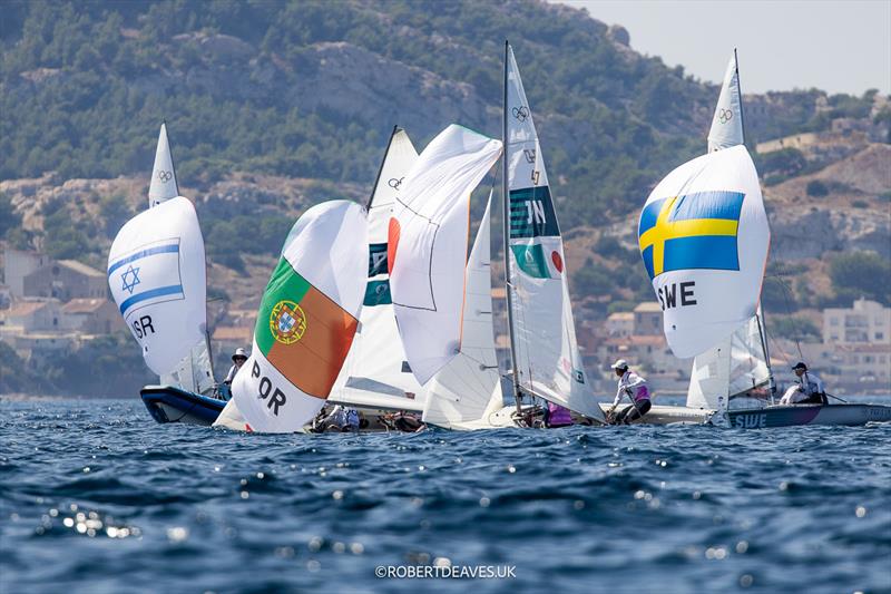 470 fleet - Paris 2024 Olympic Sailing Competition photo copyright Robert Deaves taken at  and featuring the 470 class