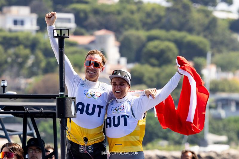 AUT - 470 Gold - Paris 2024 Olympic Sailing Competition photo copyright Robert Deaves taken at  and featuring the 470 class