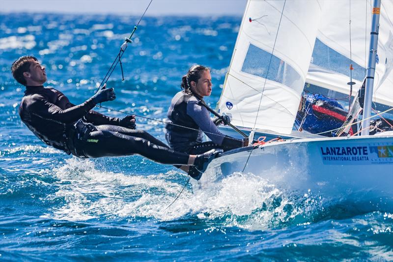 Silvia Mas and Alex Marsans scored two race wins in 470 Mixed - photo © Sailing Energy / Lanzarote Sailing Center