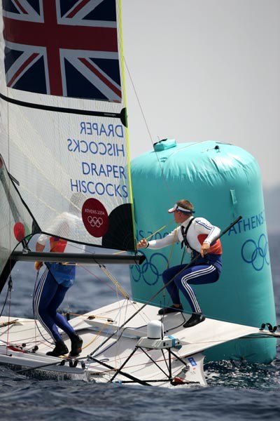 Chris Draper & Simon Hiscocks win 49er bronze at the Athens 2004 Olympic regatta photo copyright Richard Langdon taken at  and featuring the 49er class