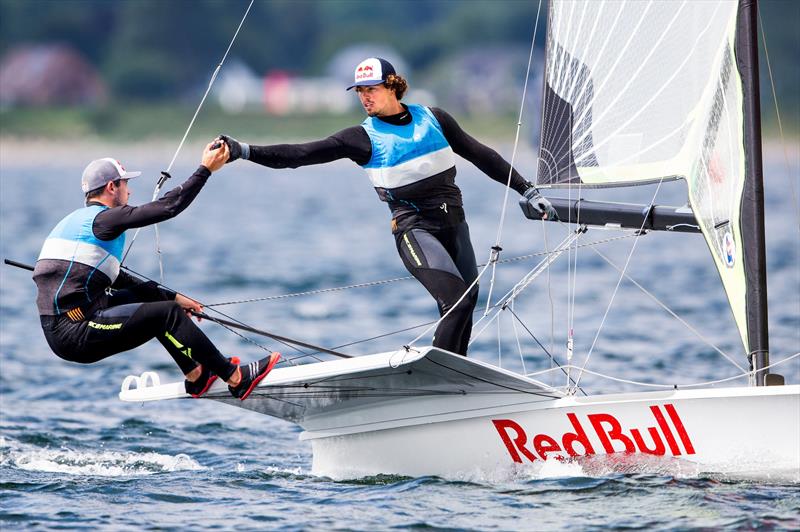 49er Europeans at Kiel day 4 photo copyright Tomas Moya / Sailing Energy taken at Kieler Yacht Club and featuring the 49er class