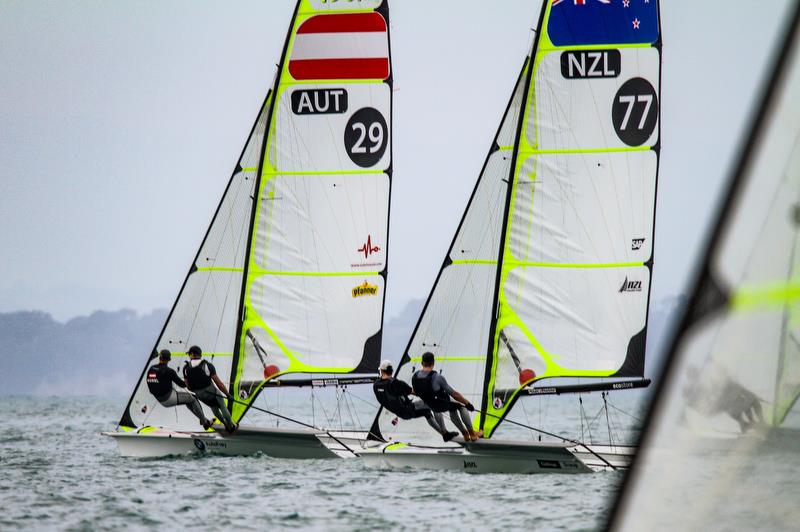 Kiwis chase the series champions (Austria) 49er - Hyundai World Championships, Oceania Championship, Day 3, November 27, 2019, Royal Akarana Yacht Club. - photo © Richard Gladwell / Sail-World.com