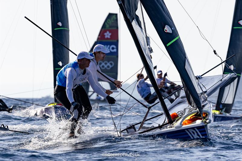 Robert Dickson/Sean Waddilove (IRL) - 49er - Marseille - Paris2024 Olympic Regatta - July 31, 2024 - photo © Robert Deaves