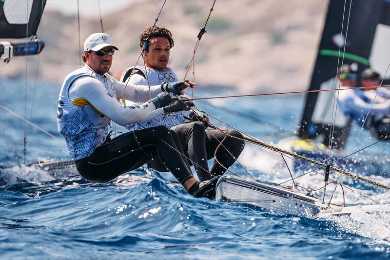 Jim Colley and Shaun Connor - Paris 2024 Olympic Games photo copyright Sailing Energy taken at  and featuring the 49er class