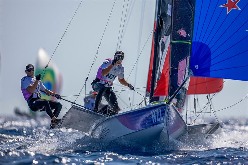 Isaac McHardie and Will McKenzie (NZL) - Silver Medalists - Mens Skiff - Paris2024 Olympic Sailing Event - Marseille - August 2, 2024 - photo © World Sailing / Sander van der Borch