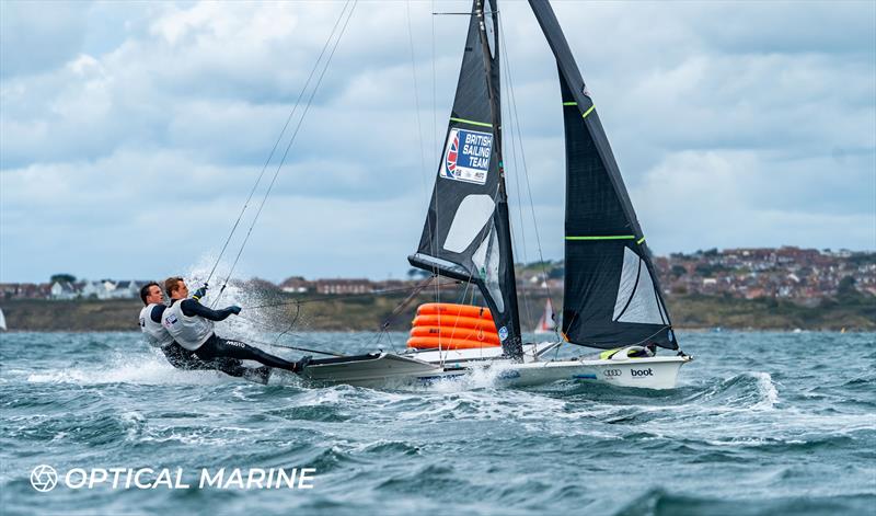 49er FX and 49er UK Nationals 2024 at the WPNSA photo copyright Optical Marine / Noah Fitzgerald taken at Weymouth & Portland Sailing Academy and featuring the 49er class