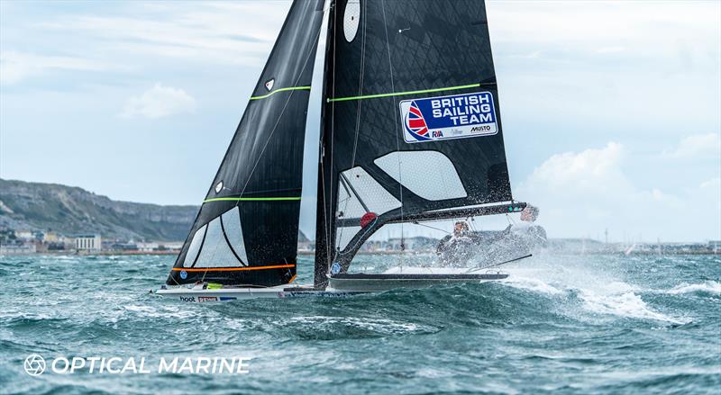 49er FX and 49er UK Nationals 2024 at the WPNSA photo copyright Optical Marine / Noah Fitzgerald taken at Weymouth & Portland Sailing Academy and featuring the 49er class