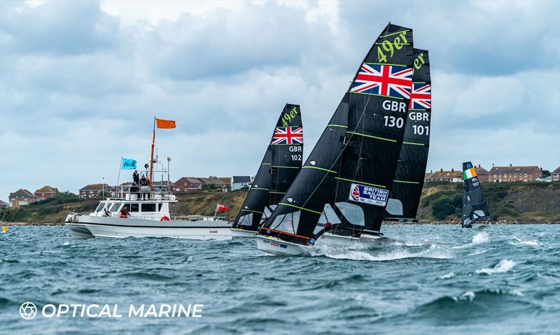 49er FX and 49er UK Nationals 2024 at the WPNSA photo copyright Optical Marine / Noah Fitzgerald taken at Weymouth & Portland Sailing Academy and featuring the 49er class