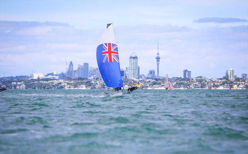 49er - Day 3 - Oceanbridge Sail Auckland 2025 - March 2, 2025 photo copyright Jacob Fewtrell Media taken at Torbay Sailing Club and featuring the 49er class