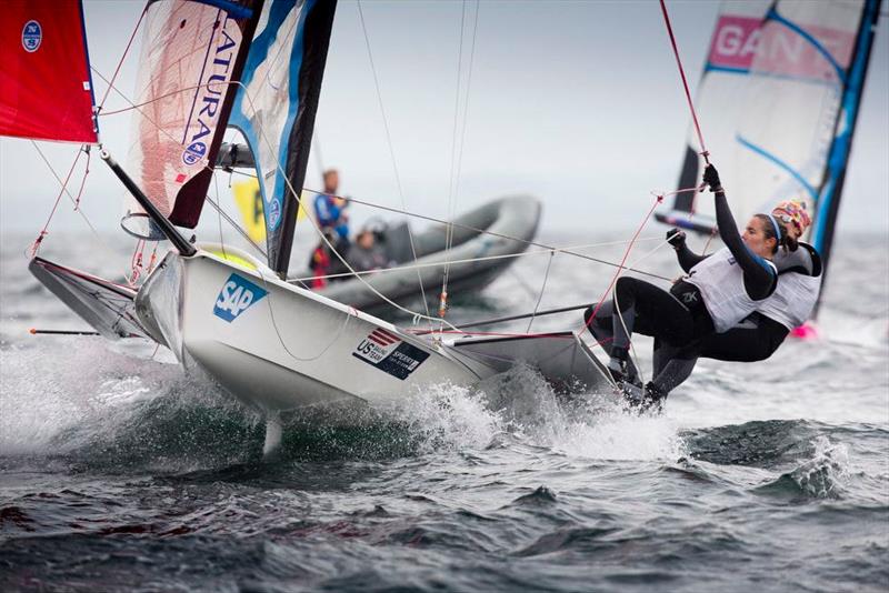 SAP 49er and 49er FX Europeans 2013 day 2 photo copyright Mick Anderson / www.sailingpix.dk taken at Sailing Aarhus and featuring the 49er FX class