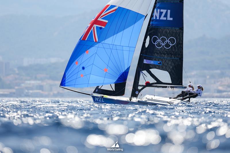 Jo Aleh/Molly Meech (NZL) - 49er - Marseille - Paris2024 Olympic Regatta - July 30, 2024 - photo © World Sailing / Sander van der Borch