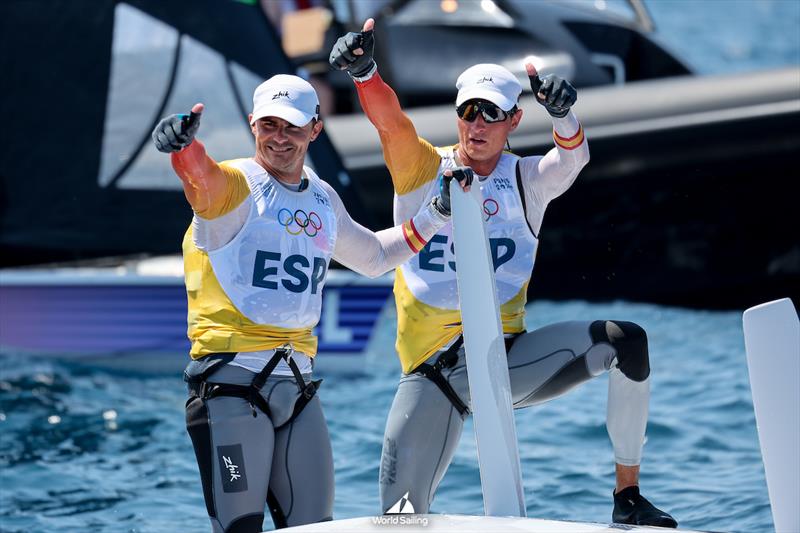 Paris Olympic Sailing in Marseille, France on 2 August photo copyright World Sailing / Lloyd Images taken at  and featuring the 49er FX class