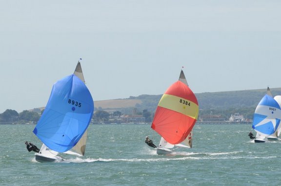 High wind action for the 505 nationals in Lymington photo copyright Richard Phillips taken at Lymington Town Sailing Club and featuring the 505 class