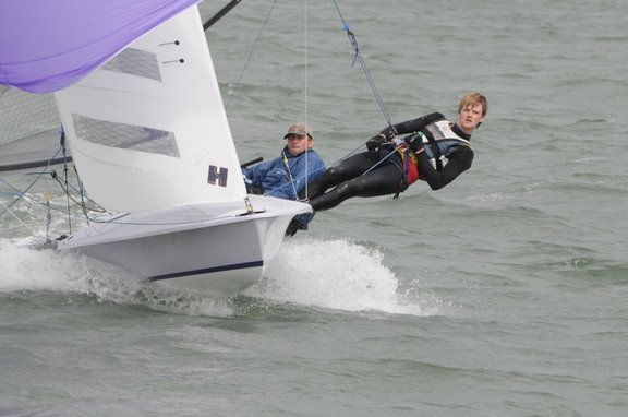 High wind action for the 505 nationals in Lymington photo copyright Richard Phillips taken at Lymington Town Sailing Club and featuring the 505 class