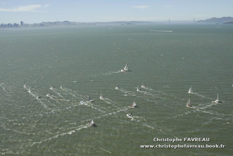 Helicopter shots from the 505 World Championships photo copyright Christophe Favreau / www.christophefavreau.book.fr taken at  and featuring the 505 class