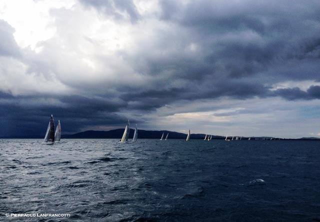 Stormy weather on day 4 of the 5.5m IC World Championship photo copyright Pierpaolo Lanfrancotti taken at Yacht Club Santo Stefano and featuring the 5.5m class