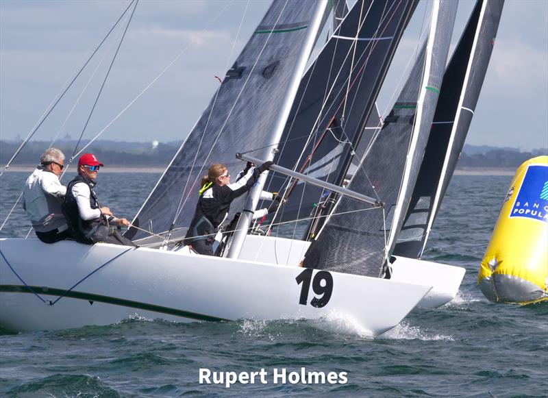 Singora (Hans Köster, Cedric Menzela and Mine Köster) - 5.5 Metre class World Championship photo copyright Rupert Holmes taken at Yacht Club de l'Odet and featuring the 5.5m class