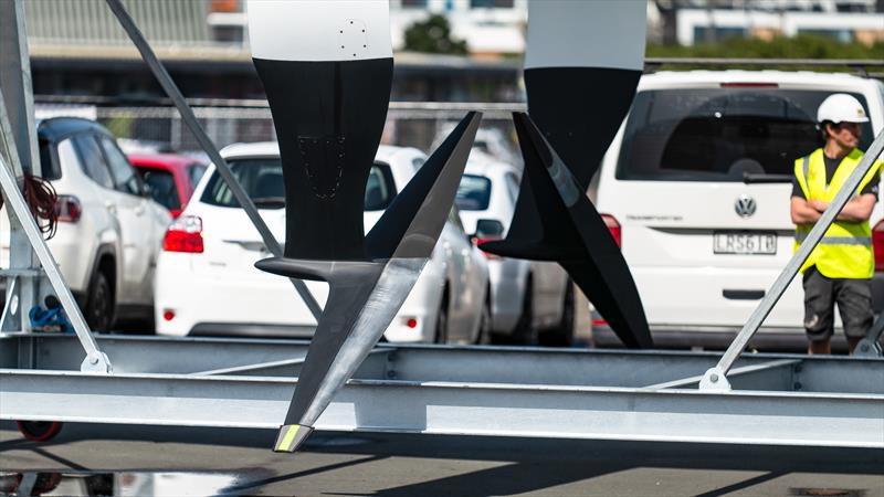 Matched wWing foils - Emirates Team NZ's AC40 One Design - Inner Hauraki Gulf - Auckland - October 26, 2022 - photo © Adam Mustill / America's Cup