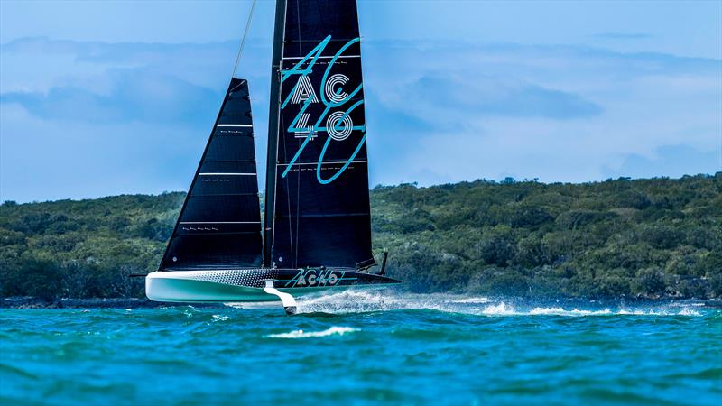 Emirates Team NZ's AC40  - Inner Hauraki Gulf - Auckland - October 26, 2022 photo copyright Adam Mustill / America's Cup taken at Royal New Zealand Yacht Squadron and featuring the AC40 class