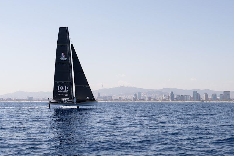 Orient Express Racing Team's all-new AC40 first test sail in Barcelona - photo © Martin Keruzore / OERT