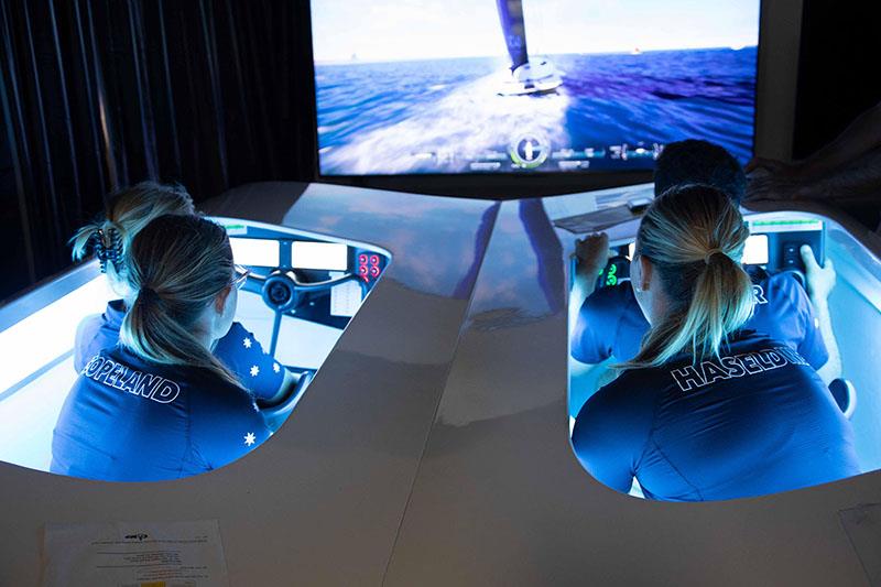 AC40 Simulator Training with the team - photo © Nic Douglass Sailor Girl